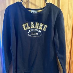 Clarke College Mom Crewneck, Size:S, Color: Navy blue